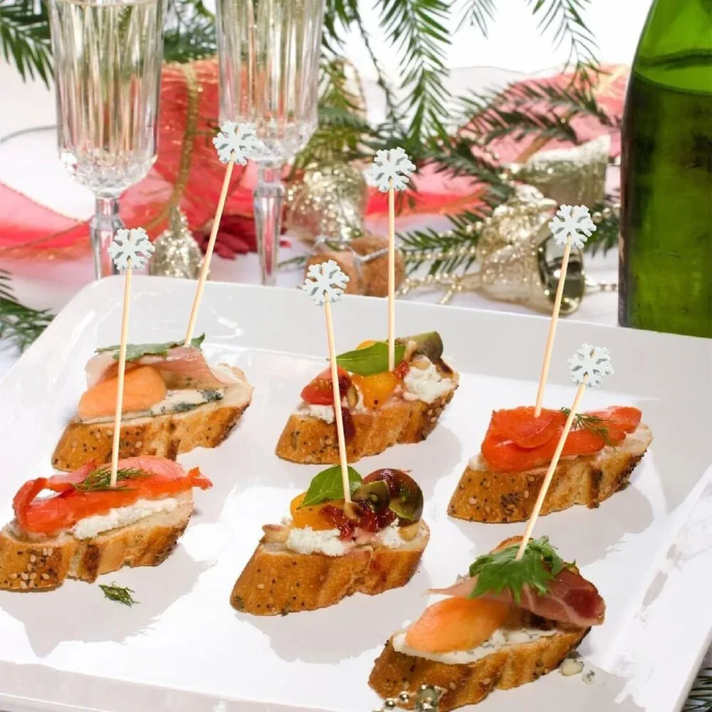 Charming Snowflake Appetizer Picks - 100pcs 4.7